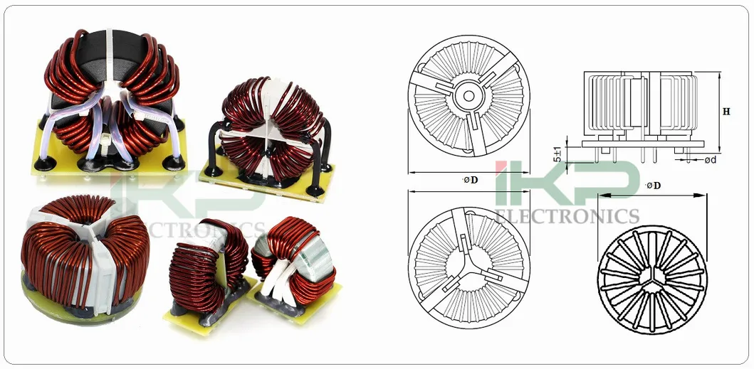 Специально разработанный вертикальный Mn-Zn Core Common Mode Choke Coil Inductor для преобразователя частот
