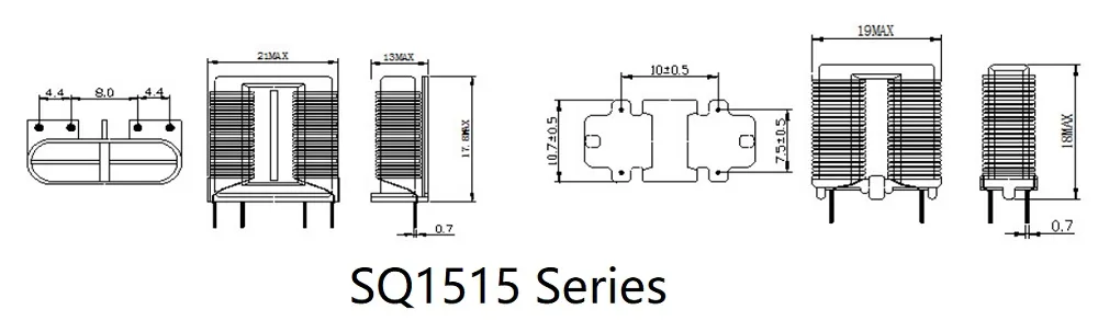Спутывающие катушки с плоской проволокой серии Sq1515 для EMI/EMC